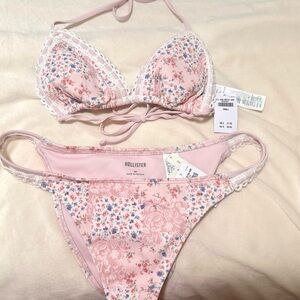 Hollister Pink Dainty Floral Bikini